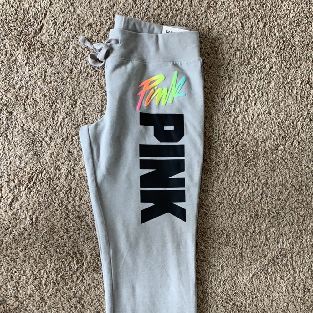 VS PINK NEON RAINBOW FLARE PANTS